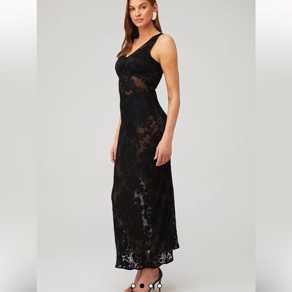 ROLLA’S ELIZA BLACK BURNOUT MAXI DRESS SZ 14/XL NEW WITH TAGS - Picture 3 of 16